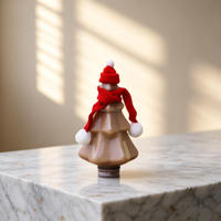 Bouteille de thé au lait en forme de sapin de Noël, créative, transparente, en PET de qualité alimentaire, imprimée sérigraphiée, avec bouchon à vis – Meilleure vente