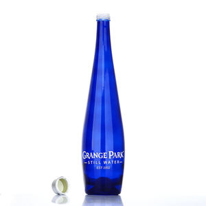 Bouteille d'eau en verre <span class=keywords><strong>conique</strong></span> <span class=keywords><strong>de</strong></span> qualité supérieure pour eau gazeuse 500 ml 750 ml, bouteille en verre pour boissons gazeuses en forme <span class=keywords><strong>de</strong></span> goutte d'eau avec <span class=keywords><strong>bouchon</strong></span> à vis - Product Image 3