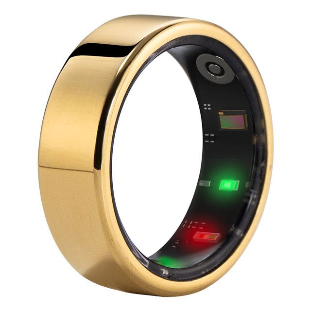 Waterproof Fitness Tracker Smart Ring with Titanium Alloy Case Heart Rate & Sleep Monitoring Compatible with IOS & Android App