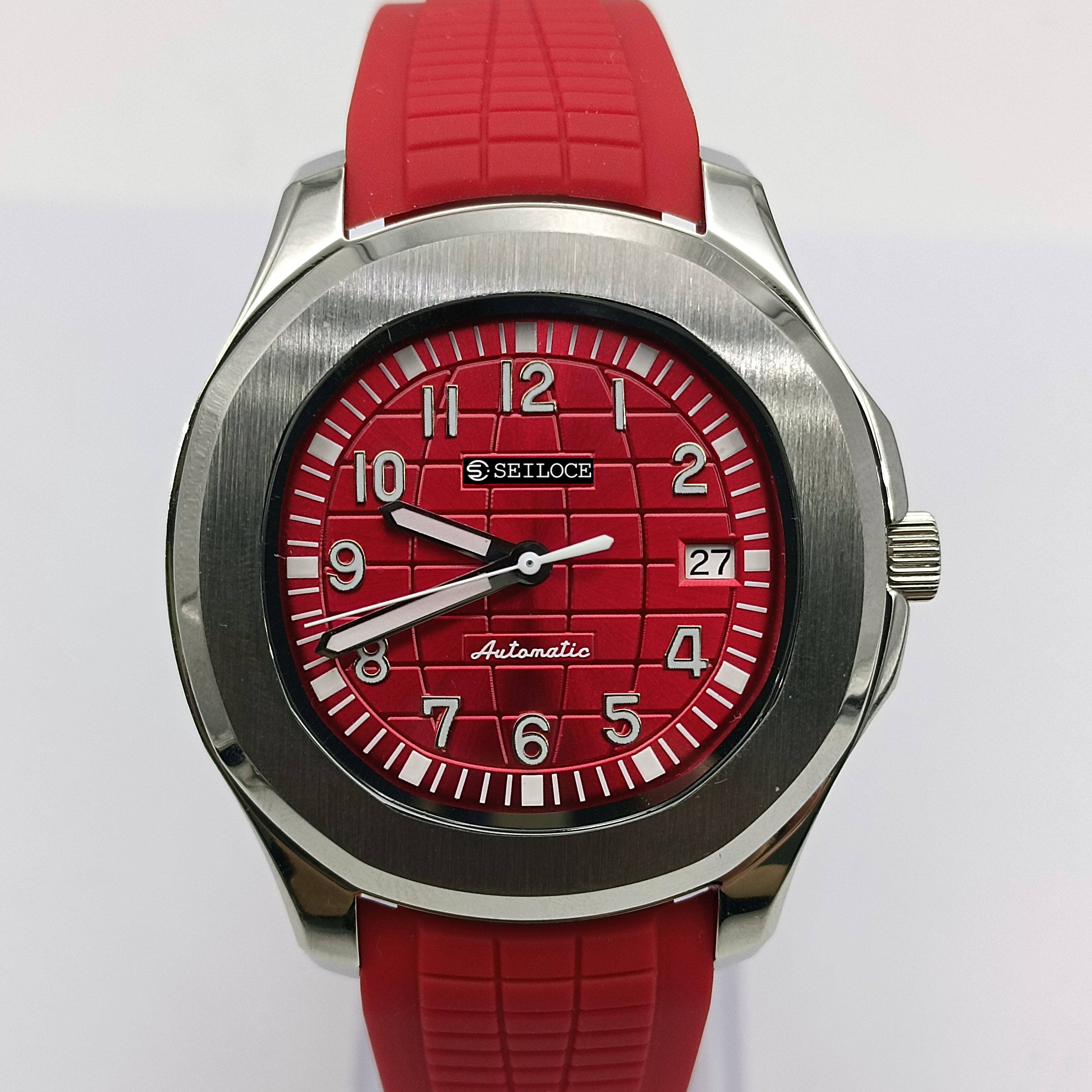 Silver Case+Red Dial