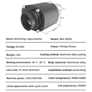 Avertissement industriel rotatif Gobo Light 50W publicité personnalisée Laser alerte de sécurité <span class=keywords><strong>Led</strong></span> Logo <span class=keywords><strong>projecteur</strong></span> zone de danger signe <span class=keywords><strong>projecteur</strong></span> - Product Image 6