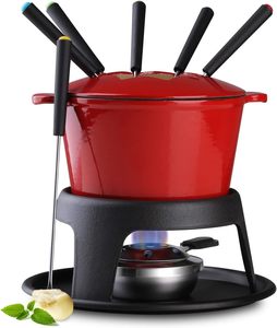 Ensemble de marmites à <span class=keywords><strong>fondue</strong></span> en fonte <span class=keywords><strong>pour</strong></span> <span class=keywords><strong>fromage</strong></span>, marmite à chocolat avec 6 fourchettes à <span class=keywords><strong>fondue</strong></span> et <span class=keywords><strong>suisse</strong></span>, parfait <span class=keywords><strong>pour</strong></span> 6 personnes - Product Image 1