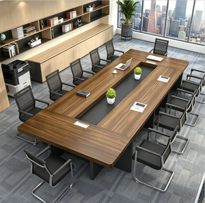 Ensemble de table et chaises de conférence modernes pour <span class=keywords><strong>12</strong></span> personnes, table de réunion de bureau, long bureau de salle de réunion en bois, mobilier de salle de réunion - Product Image 5