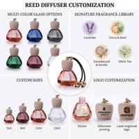 Diffuseur de parfum raffiné pour voiture en verre 10 ML, finition haute brillance, coffret de luxe, vente en gros, prix direct usine, ensemble premium
