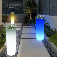 Hot Seller Intérieur LED Bonsaï Pots Coloré PE Pot De Fleur En Plastique avec Lumière Décorative Lampe Accrocheur Plancher Suspendus Jardinières