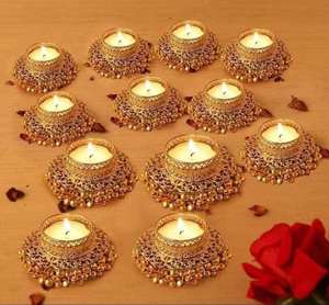 Couleur dorée magnifique bougeoir fabriqué à la main dessus de table photophore Diwali unique bougeoir vente en gros OEM - Product Image 1