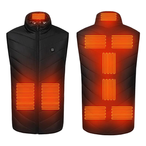 Gilet chauffant USB pour homme, chauffe-corps personnalisé à 9 zones chauffantes, gilet d'hiver décontracté sans manches avec extérieur tissé - Product Image 1