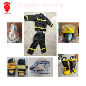 ENCE消防ギア消防服ヘルメット手袋ブーツとウエストベルトフード付き消防服 - Product Image 5