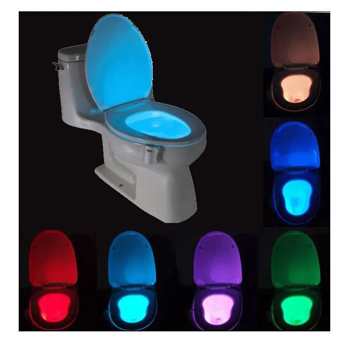 Epsilon Indoor Toilet Sensor Night Light Infrared Sensor Toilet Light 8 Color Bathroom Sensor Led Light/glow in the dark toilet seats