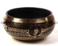 Set Hadiah Mangkuk Bernyanyi Tibet Ukiran Tangan Grosir Terlaris, Terbuat dari Paduan Logam Himalaya untuk Terapi Penyembuhan Suara Religius