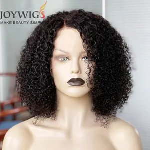 Wholesale Large Stock 14 Inch Curly Bob Wig For Black Women Brazilian Virgin Short Hair Lace Frontal Bob Human Hair Wigs