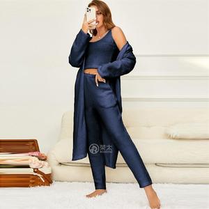 Kadın pijama seti 3 in 1 uzun kollu pijama seti kış boş pijama kadınlar için Set - Product Image 5