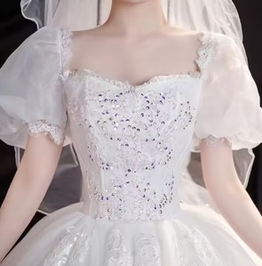 NDC10019 Nouvelle <span class=keywords><strong>robe</strong></span> <span class=keywords><strong>de</strong></span> <span class=keywords><strong>mariée</strong></span> traînant simple style <span class=keywords><strong>princesse</strong></span> française légère principale <span class=keywords><strong>robe</strong></span> <span class=keywords><strong>de</strong></span> <span class=keywords><strong>mariée</strong></span> pour femmes enceintes - Product Image 4