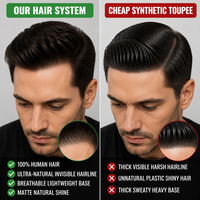 Prothèse capillaire homme bouclée afro en cheveux naturels, système de remplacement capillaire en dentelle française avec contour en PU, postiche noir naturel pour hommes