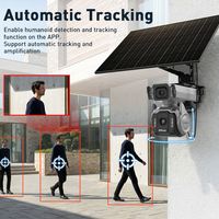 Caméra de sécurité solaire 4G Hieasy 2K 4MP CMOS avec zoom 12x, vision nocturne couleur, suivi humain, alarme, audio bidirectionnel, IP65