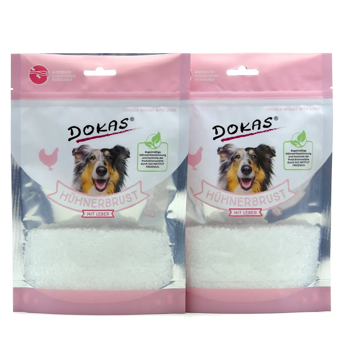 Customized Food Grade Stand Up Plastic Zipper Bag for Dog Portable Pet Food Treat Packaging