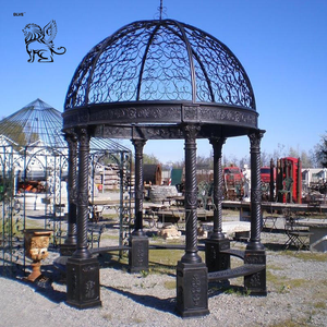 BLVE Gazebo de luxe européen en fer forgé blanc, dôme rond en métal, pavillon de jardin extérieur pour villa, cour - Product Image 5