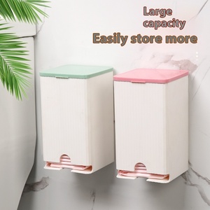Boîte de rangement murale pour tampons, sans marquage ni perçage, anti-poussière, avec couvercle pour salle de bain, pour serviettes hygiéniques et mouchoirs - Product Image 3