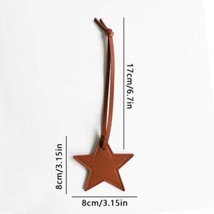 Fashion PU <b>Leather</b> Star Shaped <b>Keychain</b> Bag Pendants DIY Craft Accessories Bag Pendant <b>Leather</b> Accessory - Product Image 5