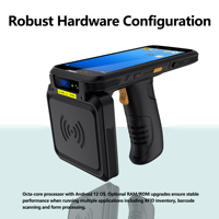 Lecteur-graveur RFID UHF portable à écran complet HC-720S, PDA robuste Android 12 avec poignée pistolet détachable, scanner de codes-barres 1D/2D