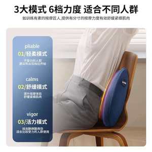 หมอนรองหลังสีน้ำเงินเข้ม ชาร์จ USB ได้ นวดกดจุด บรรเทาอาการปวดหลัง สำหรับใช้ในออฟฟิศ รถยนต์ และที่บ้าน - Product Image 3