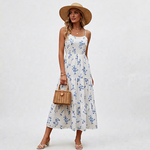 Vestidos de Verano para Mujer con Ribete en Contraste, Largos hasta la Rodilla, Mezcla Aleatoria, Vestido Diario Versátil, Stock Mixto Multiespecificaciones, Envío Rápido - Product Image 1