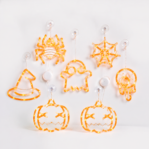 Lumières d'Halloween pour fenêtres et portes, décorations de fête à domicile, à piles, avec ventouse puissante, pour intérieur - Product Image 5