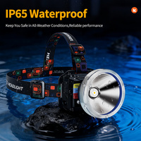 Linterna frontal de haz blanco de alto lumen, recargable por USB, con sensor de ondas, 3000 mAh, ajustable, impermeable, para camping, senderismo y emergencias