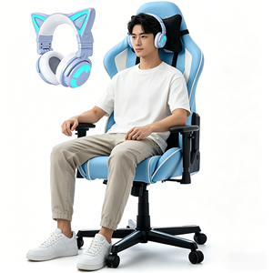 <span class=keywords><strong>Chaise</strong></span> de jeu Dxracers au design moderne, ergonomique, pivotante à 180 degrés, pour ordinateur, pour la maison - Product Image 1