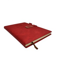 Carnet à couverture rigide personnalisé de couleur rouge classique, journal d'écriture, papeterie pratique, impression personnalisée de carnets