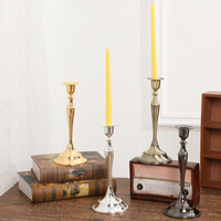 Élégant chandelier baroque en métal, porte-bougie doré, argenté, noir, avec bras en spirale, style vintage, pour centre de table de mariage ou de dîner