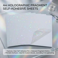 Vente en gros de papier autocollant holographique transparent imprimable à jet d'encre A3 A4, papier vinyle personnalisé, autocollant holographique imperméable, feuille de vinyle