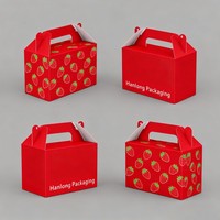 Boîtes en carton personnalisées à emporter, boîtes en papier kraft à poignée, boîtes à lunch en papier de marque