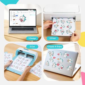 Carta Adesiva Vinilica Stampabile Likcut per Stampanti a Getto d'Inchiostro 8.5x11 Bianco Opaco Impermeabile per Artigianato Adesivi Personalizzati Fai-da-Te Biglietti Piccole Imprese - Product Image 4