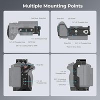Cage SmallRig pour Sony FX30 avec pince pour câble HDMI, surface noire classique brillante, rail NATO, conception modulaire, compatible caméra