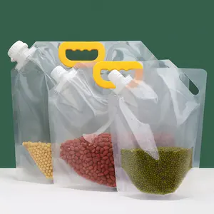 2024 नए आगमन खाद्य पैकेजिंग बैग पारदर्शी तरल पेय स्पा पाउच 1000 मिली 1500 मिलीलीटर मिली तरल के लिए थूकना
