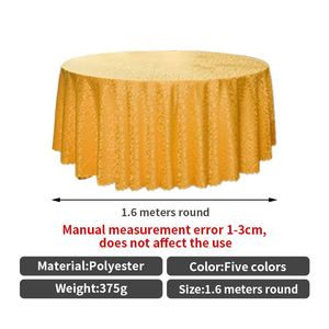 Custom Jacquard <b>Tablecloth</b> <b>Round</b> Printed Wedding Black Polyester <b>Table</b> Cover <b>for</b> Banquet - Product Image 2