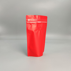 Đứng lên túi đáy phẳng túi thực phẩm màu đỏ hạt cà phê biểu tượng tùy chỉnh thực phẩm đứng lên Túi Túi - Product Image 1