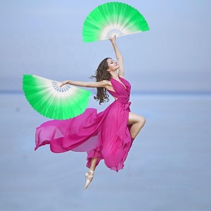Abanico Plegable Grande para Baile en Línea, Kungfu Chino, <span class=keywords><strong>Taichi</strong></span>, Festivales de Música, Abanico <span class=keywords><strong>con</strong></span> Sonido al Aplaudir - Product Image 5