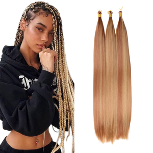 Oferta Especial: Extensiones de Cabello Sintético Sedoso Rizado Ondulado Liso para <span class=keywords><strong>Trenzas</strong></span> de Ganchillo - Product Image 2