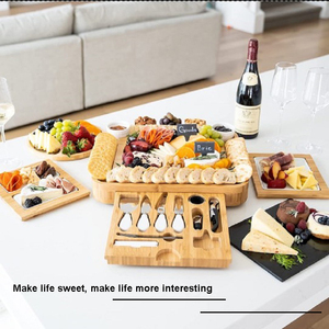 Tavole di salumi Set regalo di salumi bordo di formaggio di bambù Set di bordo regalo per i regali di riscaldamento della <span class=keywords><strong>casa</strong></span> della <span class=keywords><strong>mamma</strong></span> - Product Image 3