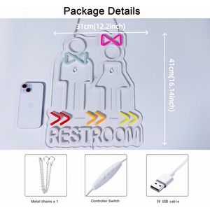 Restroom Neon <b>Sign</b> LED indoor hanging ambient light Shopping mall wall decoration light entrance indicator light luminous <b>sign</b> - Product Image 3
