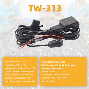 Car Truck 3-50V 360Watts Kit de interruptor de arnés de cableado Barra de luz de trabajo LED Cable de tira de luz de conducción con módulo estroboscópico - Product Image 3