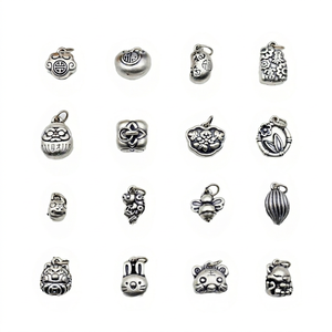 Colgante de Plata de Ley S999 Vintage con Diseño Geométrico 3D de Bolsa de la Fortuna, Accesorio para Fabricación de Joyas - Product Image 1