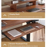 Bureau d'ordinateur en bois réglable en hauteur de style gaming, avec cadre ergonomique extensible, idéal pour la chambre et le bureau à domicile