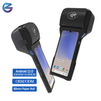 Terminal de point de vente Android portable avec imprimante, lecteur de code-barres NFC, point de vente mobile pour la restauration et le commerce de détail