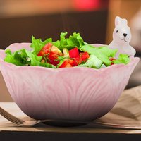 Bol de salade de pâques en céramique, de petite taille, en forme de chou, avec décoration de lapin mignon