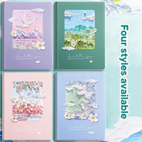 Cuaderno grueso estilo pintura al óleo de moda personalizada, cubierta de goma suave, cuaderno planificador de alta apariencia Ins