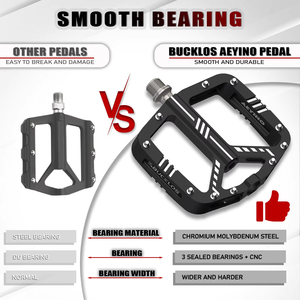 Pédales de vélo BUCKLOS scellées à 3 roulements, en alliage d'aluminium CNC, antidérapantes, pour <span class=keywords><strong>VTT</strong></span> et vélo de route, plateforme large, pièces de cyclisme - Product Image 5