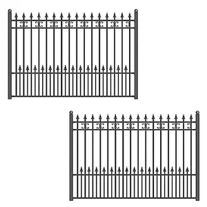 Heavy duty zinc steel full security window backyard construction fence parking lot panel for farming